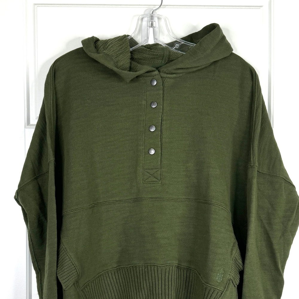 FREE PEOPLE FP Movement Solid Honey Dove Hoodie Pullover NEW Size XS Army Green - Picture 4 of 11